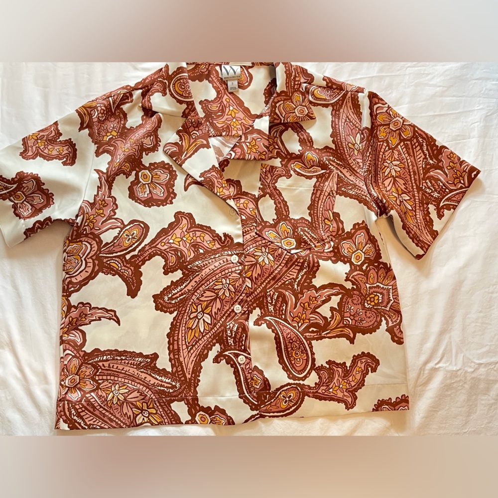 Worthington Brown and Cream Paisley Ladies Shirt